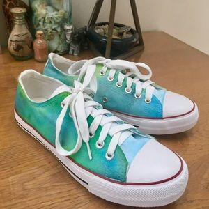 Size 7 Women’s Hand-Painted Converse-Style Shoes